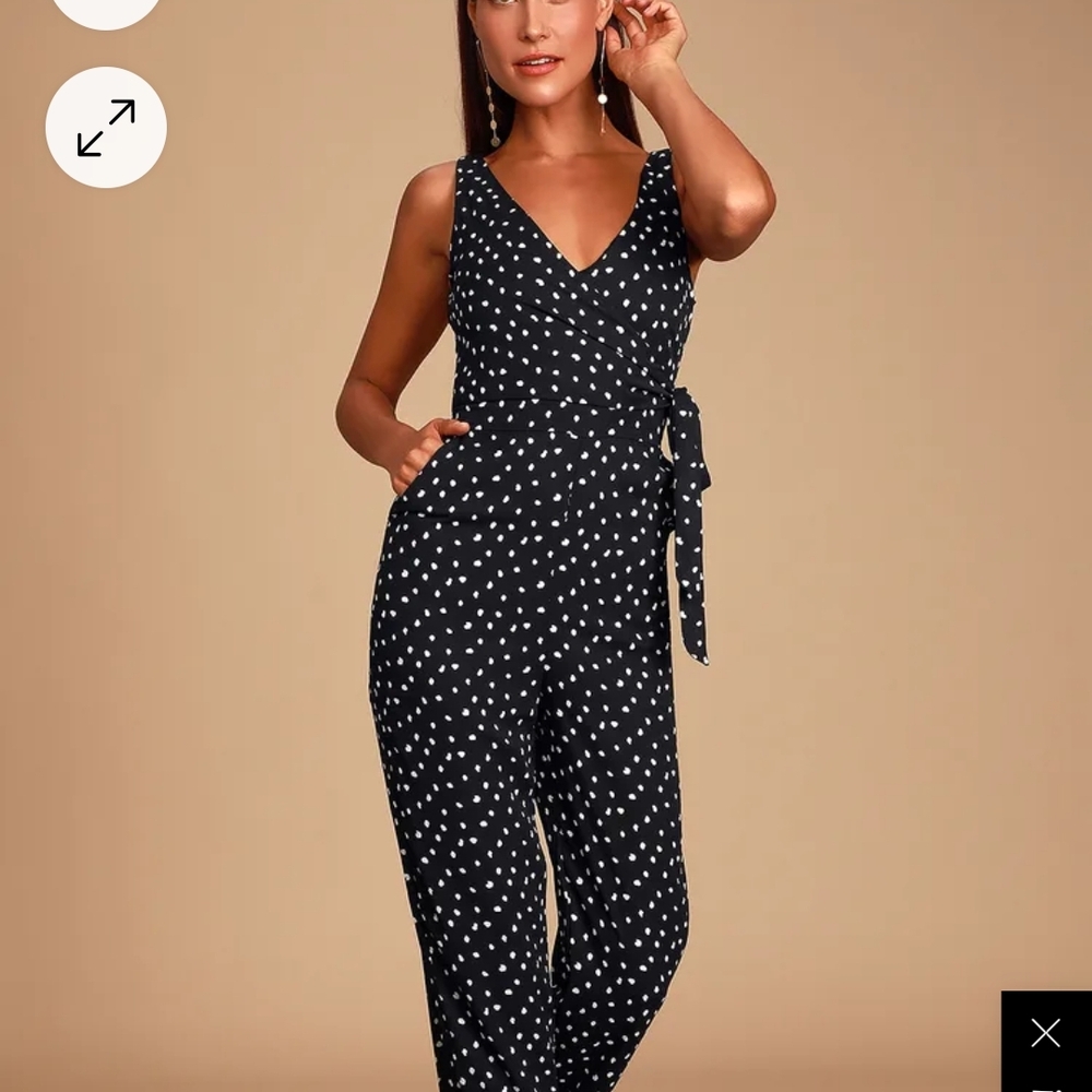 Lulus Black Polka Dot Jumpsuit